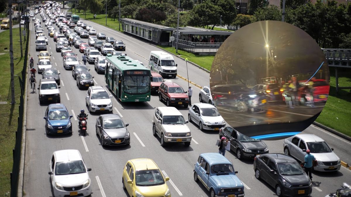 Trancón en la autopista norte