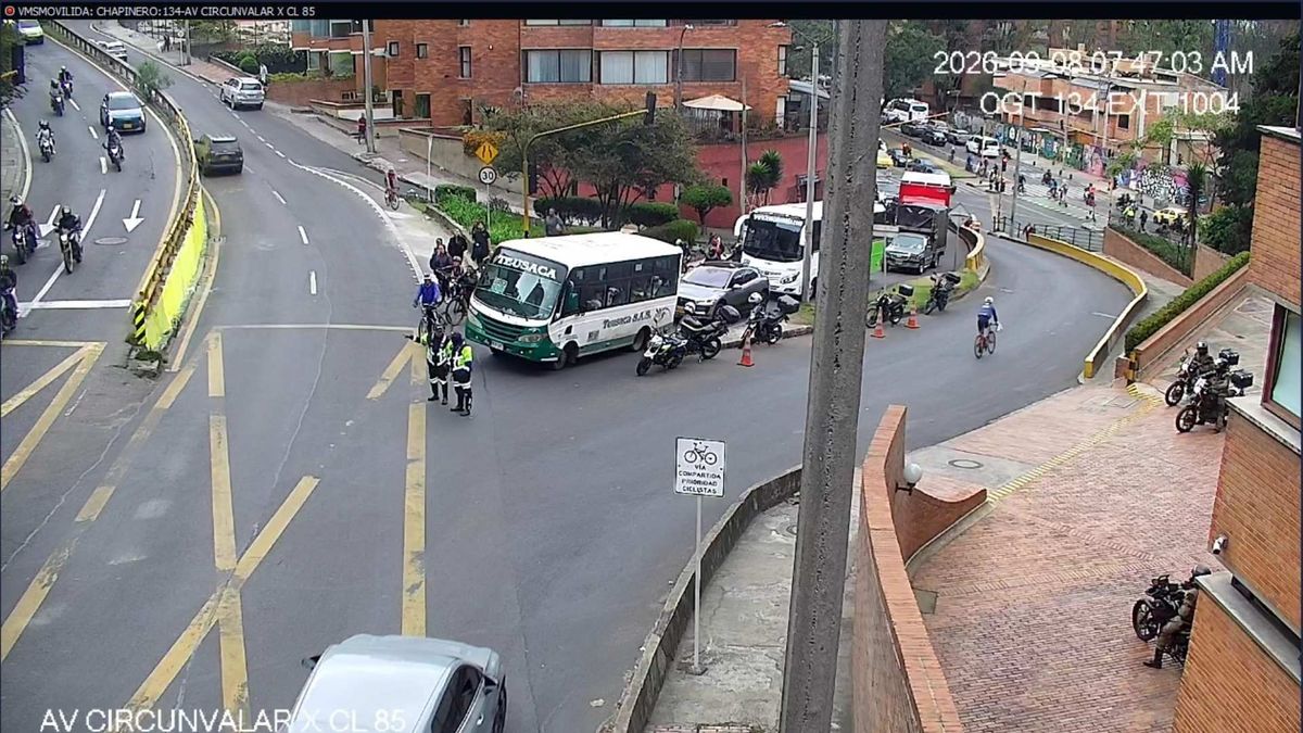 Entrada de la vía a La Calera, en Bogotá