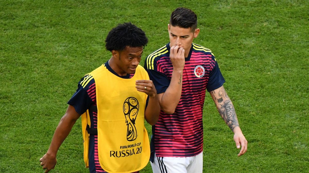 Juan Guillermo Cuadrado y James Rodríguez