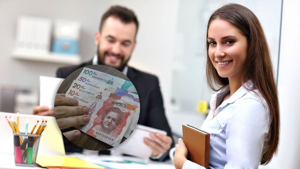Trabajadores y billetes colombianos