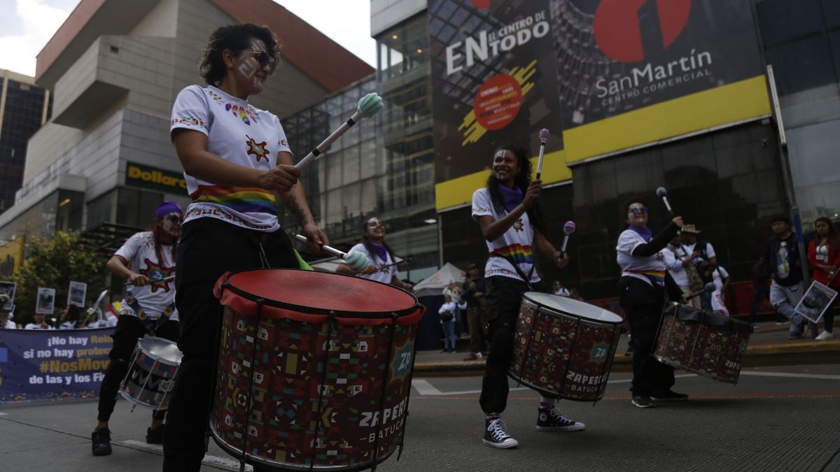Manifestantes en calles de Bogotá