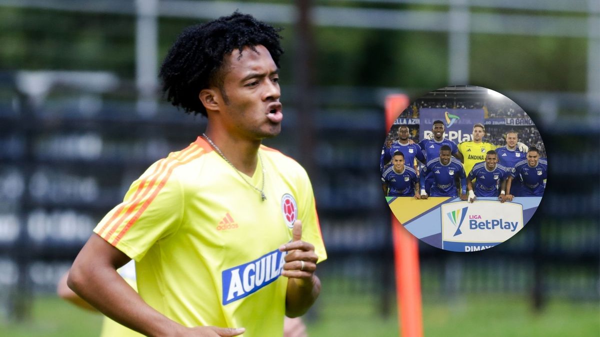 Juan Guillermo Cuadrado y jugadores de Millonarios