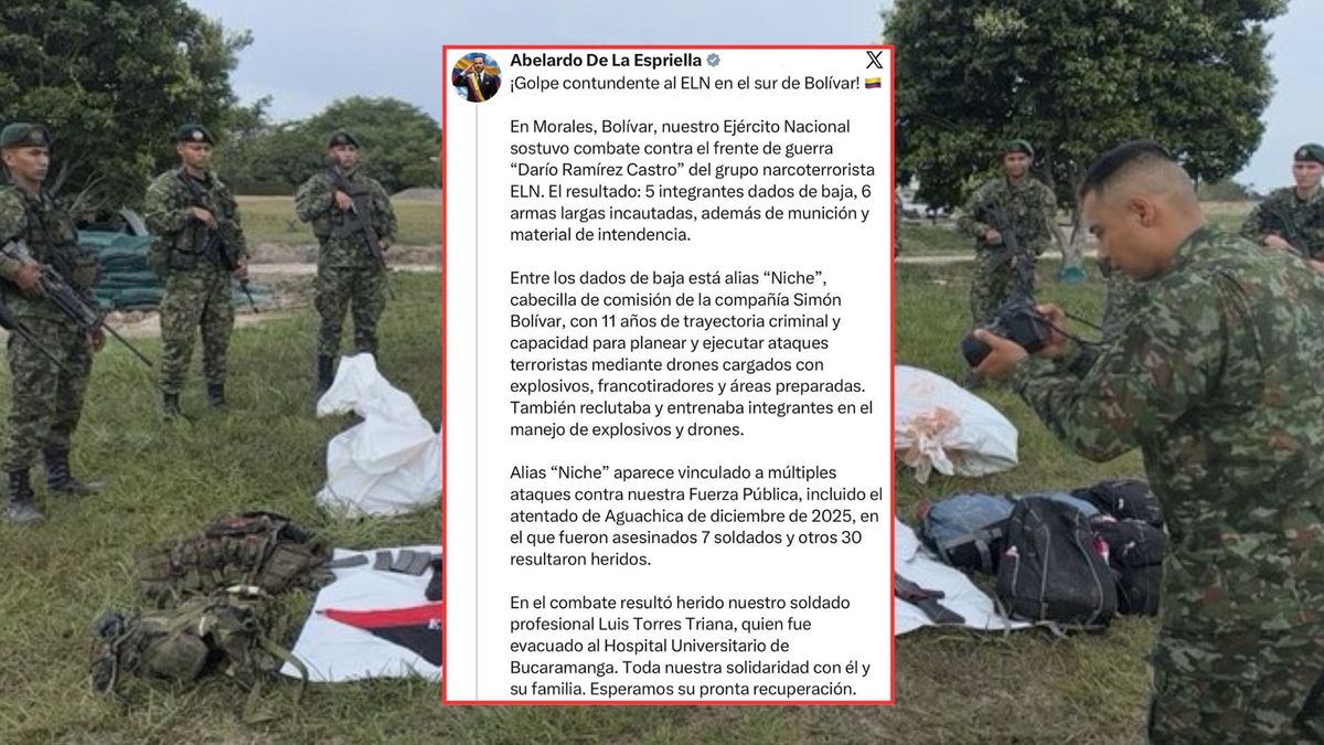Cinco integrantes del ELN abatidos en el sur de Bolívar