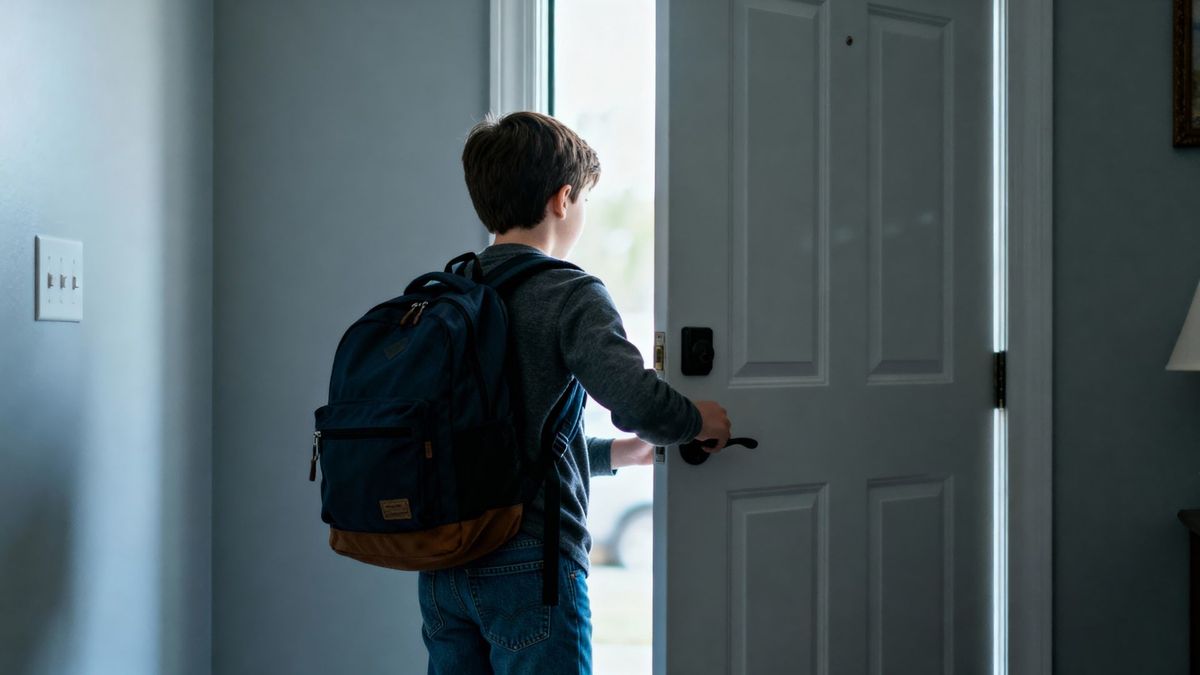 Niño escapando de su casa