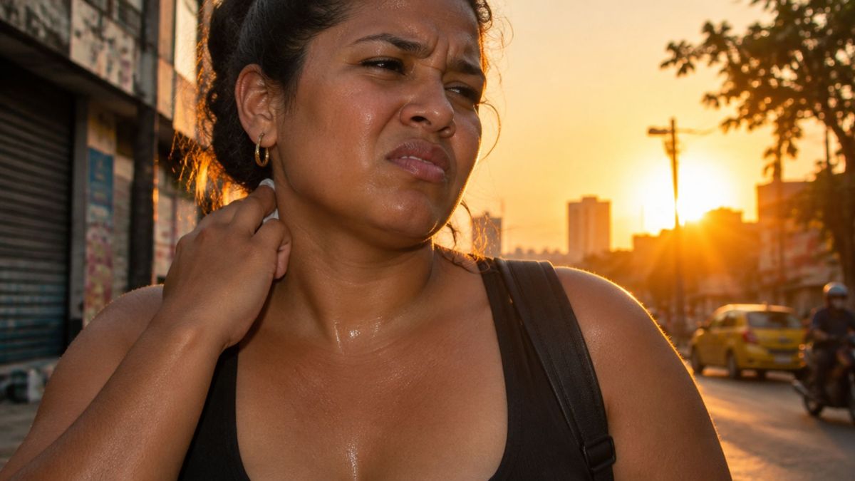 Mujer con calor