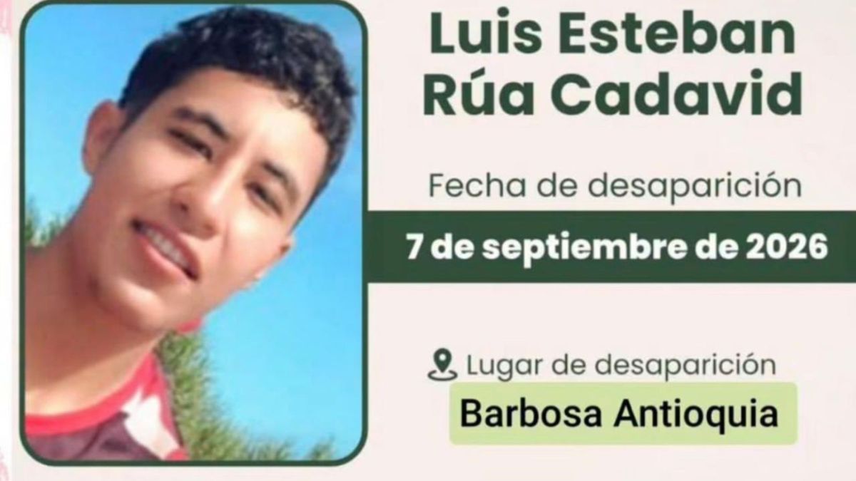 Joven desaparecido en Antioquia.