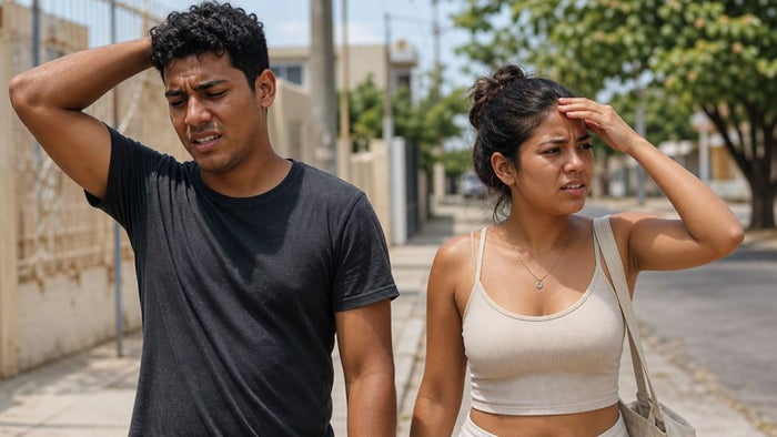 Pareja con calor