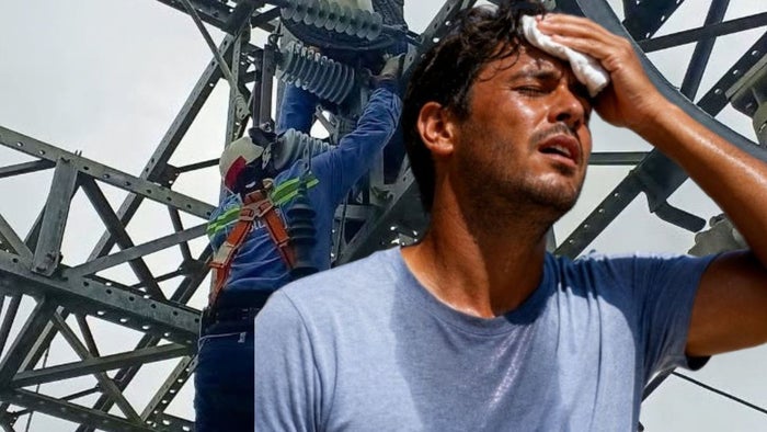 Técnico de Afinia - hombre con calor