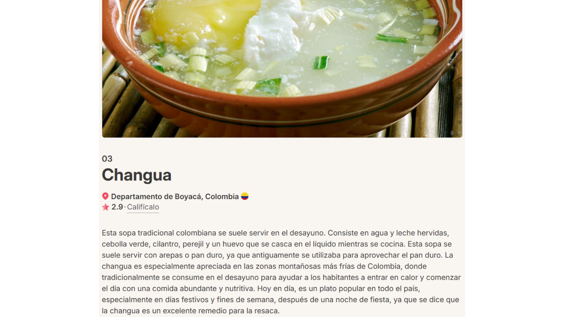 Mogolla, arroz con huevo y changua, entre los platos que sorprendieron en el ranking