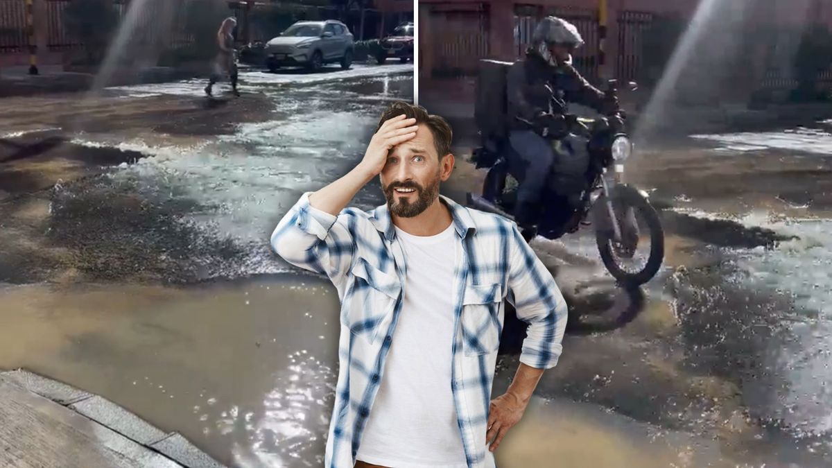 Ciudadano preocupado por desperdicio de agua y calle encharcada