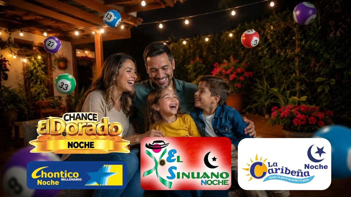 Familia celebrando - logos de La Caribeña, El Sinuano, Chontico y El Dorado Noche