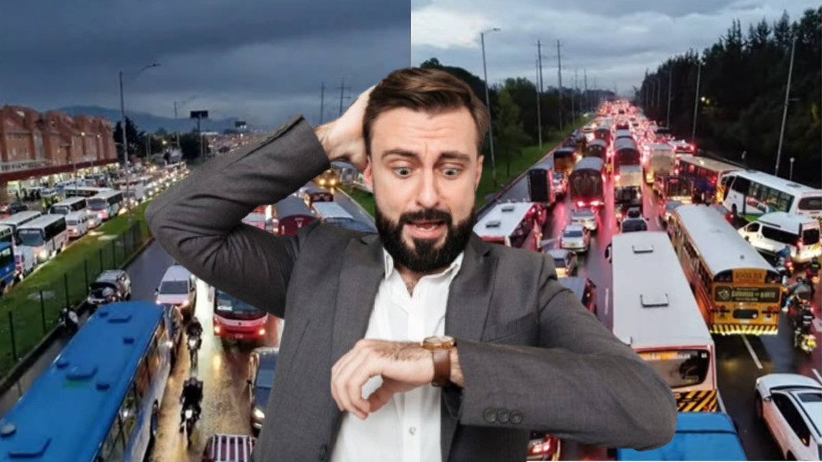 Trancón en la autopista Norte este lunes 28 de septiembre - hombre molesto