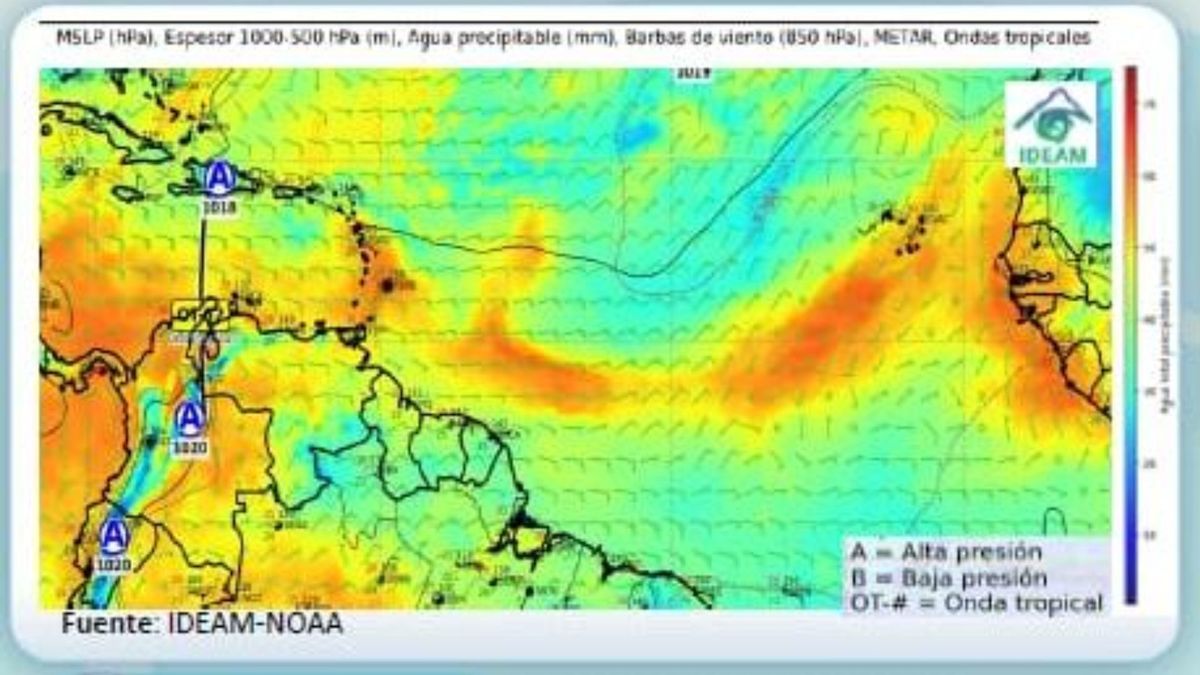 Onda tropical en el caribe