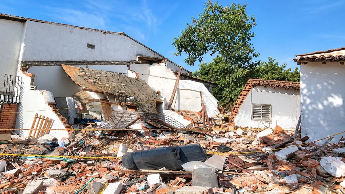 Casa derribada en accidente de tránsito