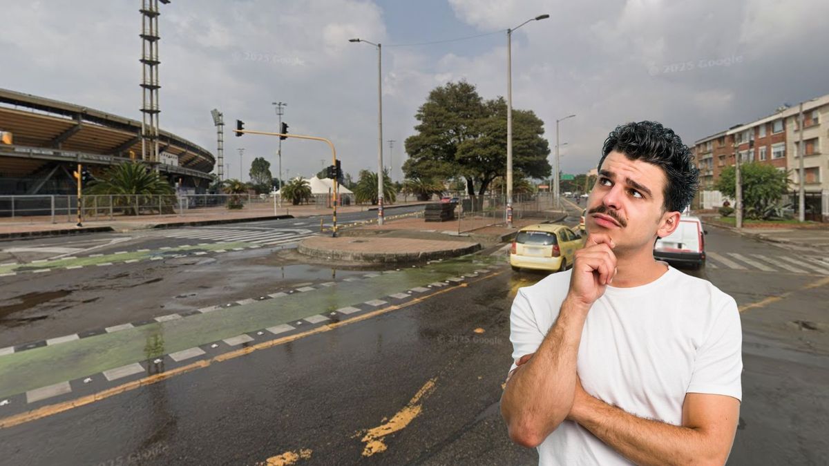 Alrededores de El Campín y persona pensativa