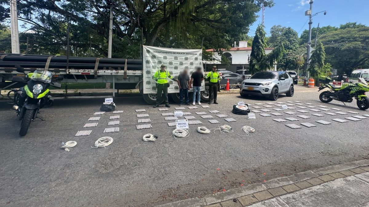 Incautación de explosivos en Antioquia.