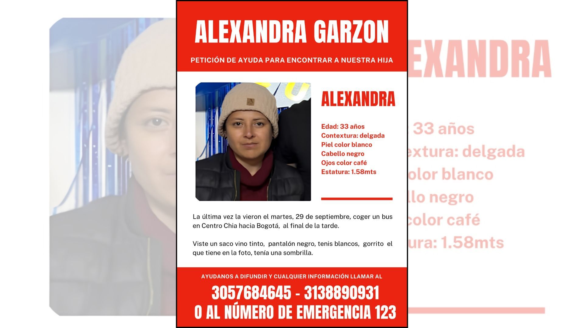 ¿Qué se sabe de Alexandra Garzón, desaparecida en Chía?