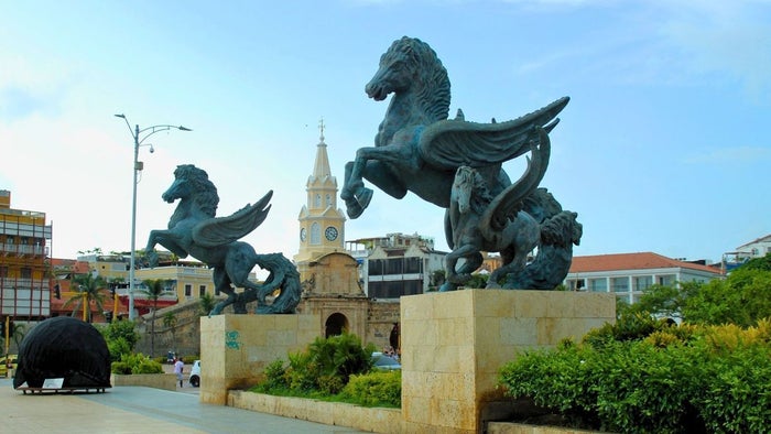 Muelle de los Pegasos en Cartagena - imagen de archivo