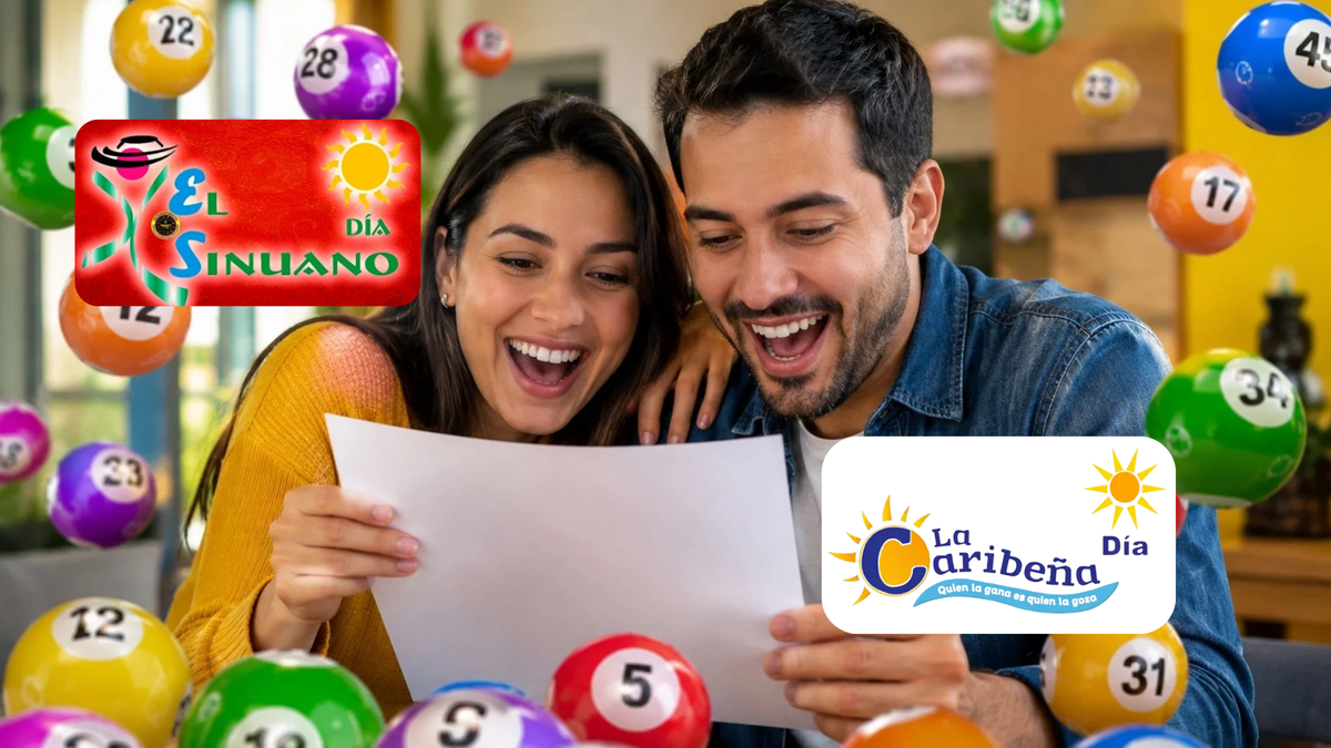 Pareja celebrando - logos del Sinuano y Caribeña Día