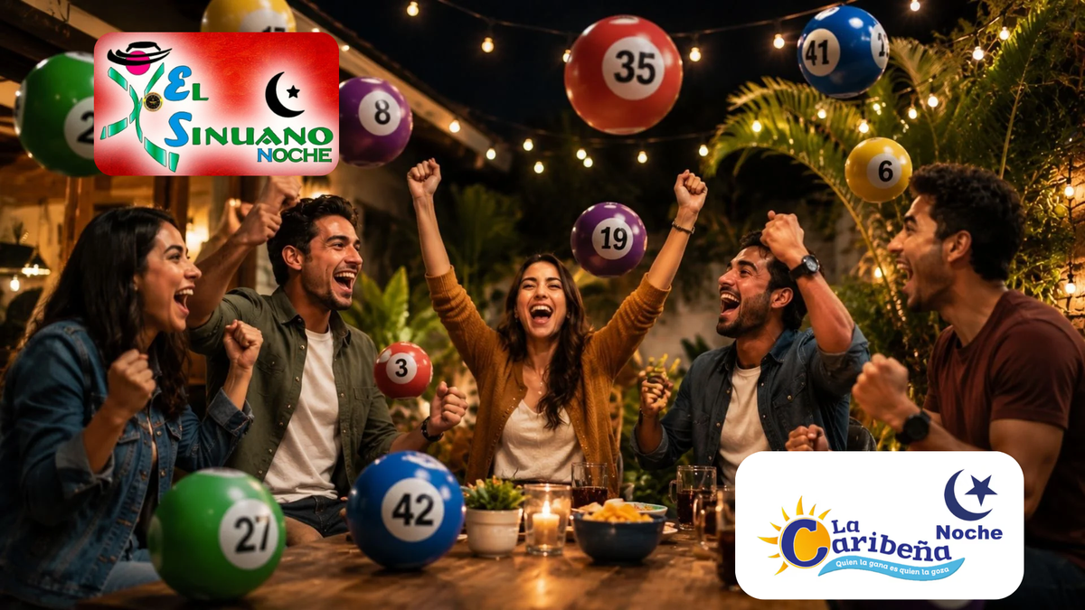Amigos celebrando - logos del Sinuano Noche y Caribeña Noche