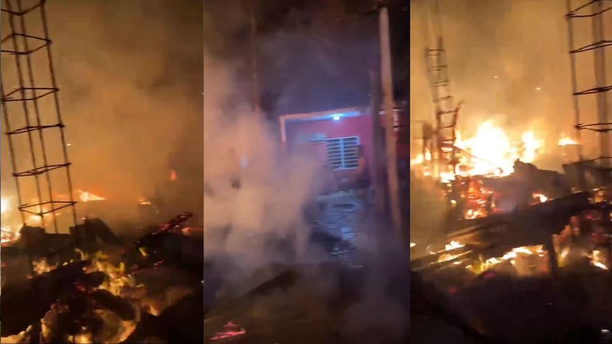 Fuerte incendio destruyó 3 casas en Cartagena