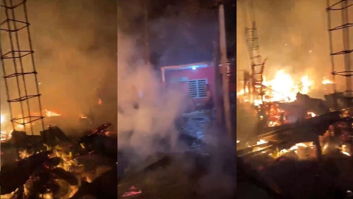 Fuerte incendio destruyó 3 casas en Cartagena