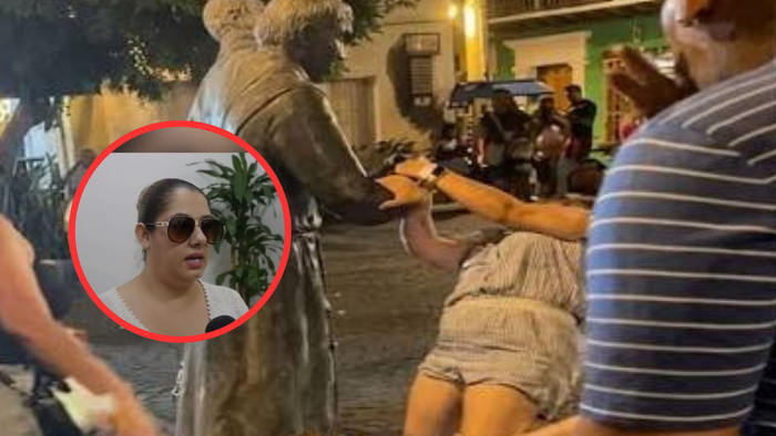 Mujer tumba estatua en Cartagena