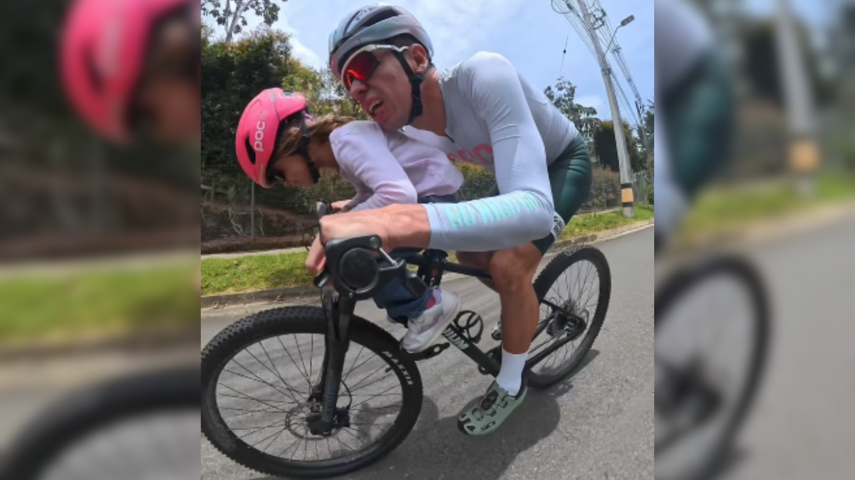 Rigoberto Urán con su hija
