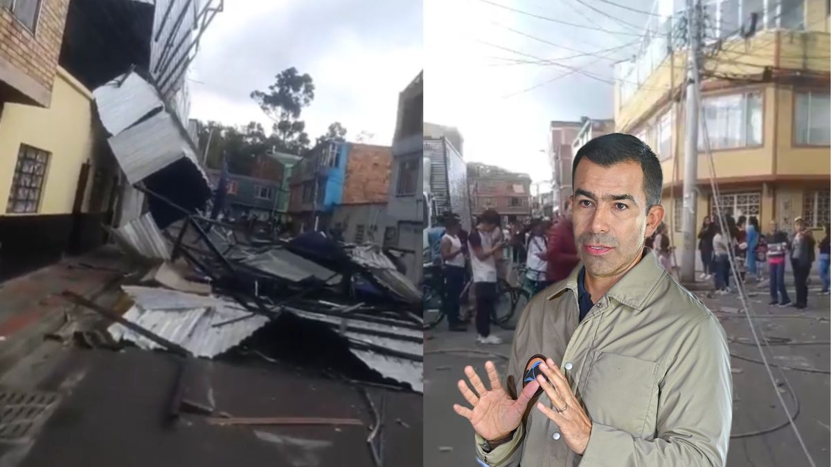 Techos caídos en Funza y gobernador Jorge Rey