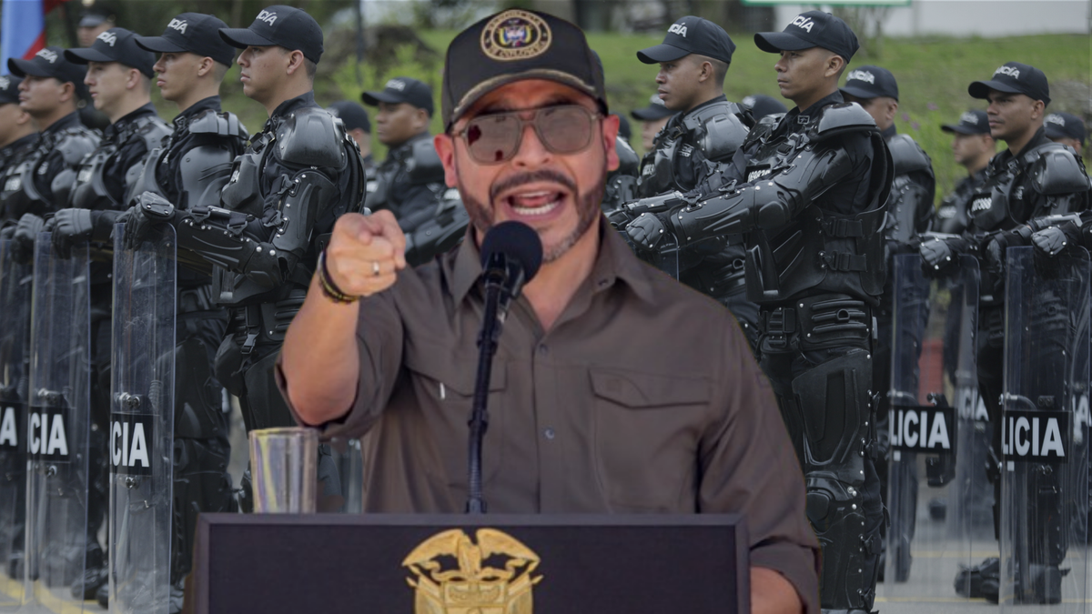 Policías antidisturbios en Colombia - Presidente Abelardo de la Espriella