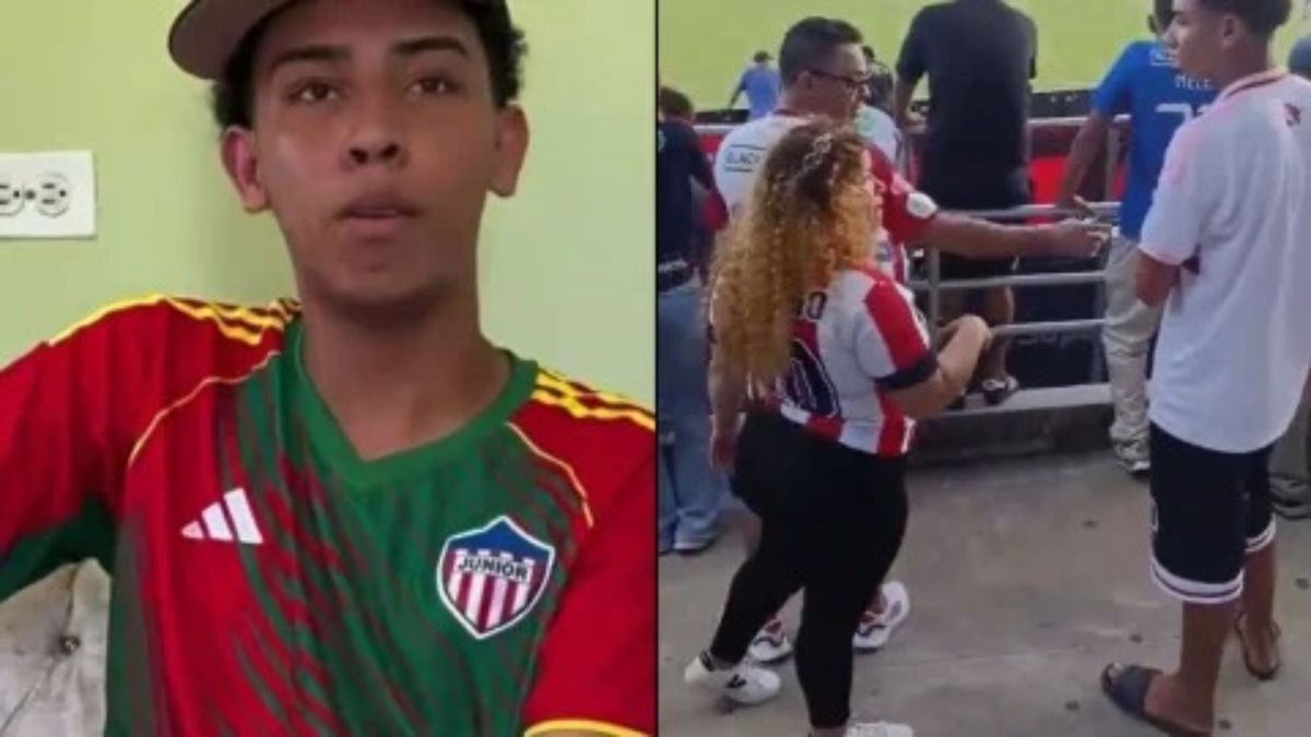Joven en chanclas en el estadio