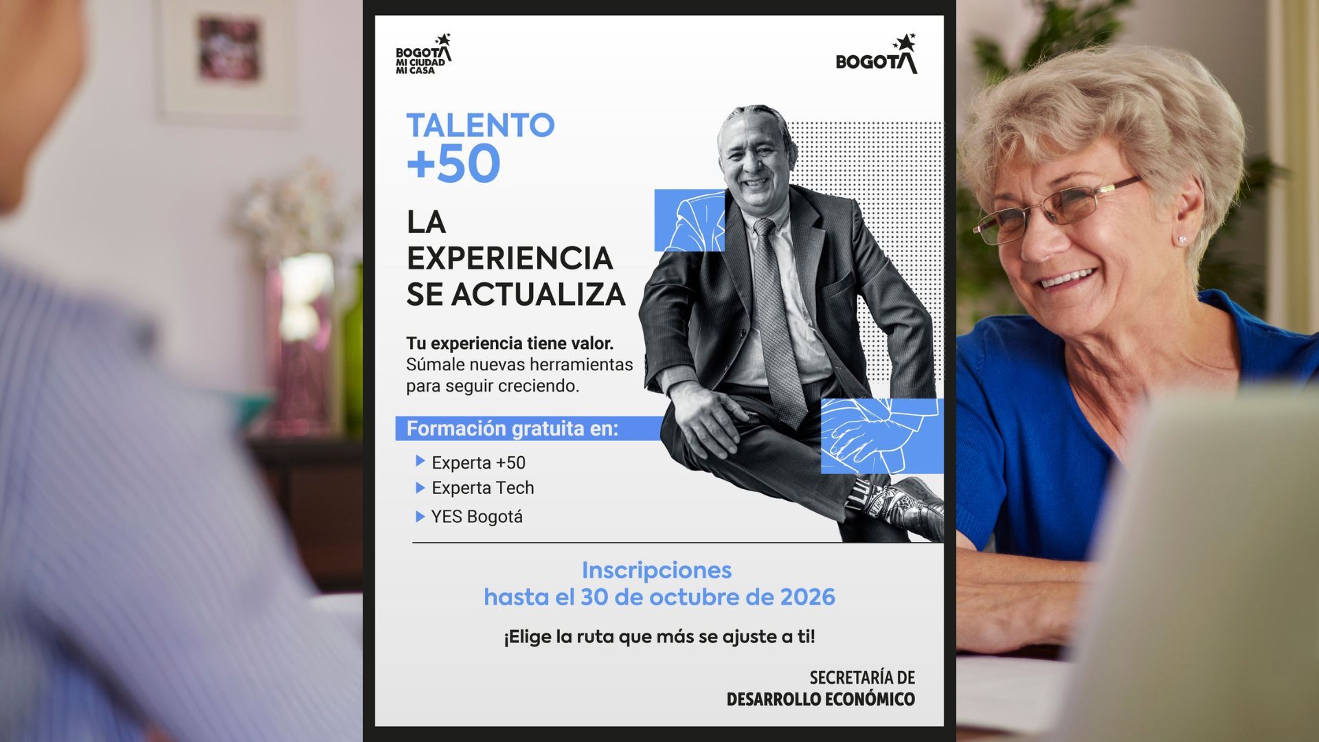 ¿Cómo inscribirse a los cursos gratuitos para mayores de 50 años en Bogotá?