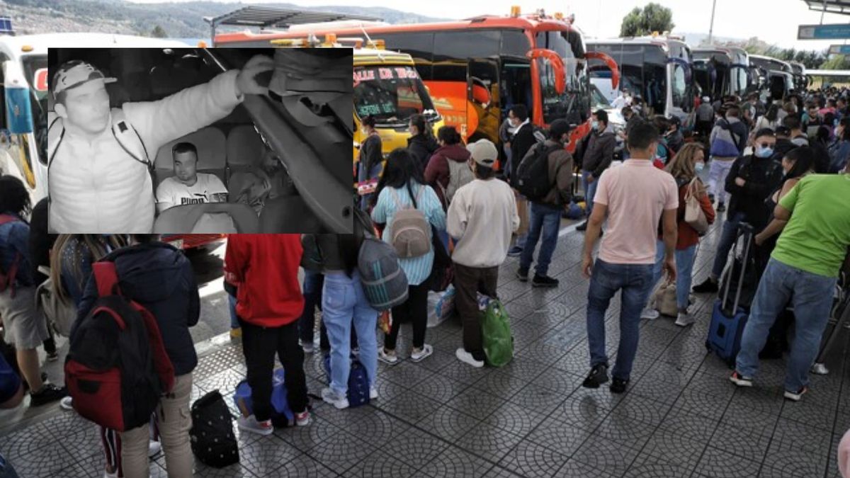 Cámara registra presunto ladrón sacando maleta en bus intermunicipal terminal flotas