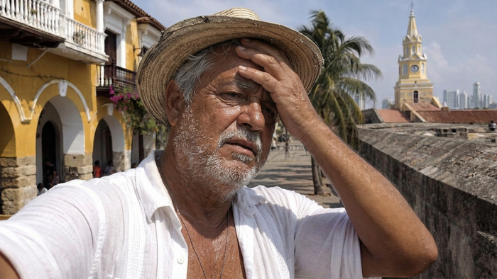 Adulto mayor con calor en Cartagena
